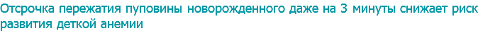 Отсрочка пережатия пуповины новорожденного даже на 3 минуты снижает риск развития деткой анемии
