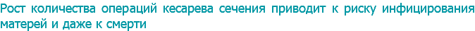 Рост количества операций кесарева сечения приводит к риску инфицирования матерей и даже к смерти