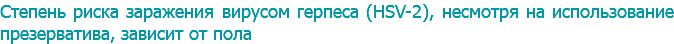 Степень риска заражения вирусом герпеса (HSV-2), несмотря на использование презерватива, зависит от пола